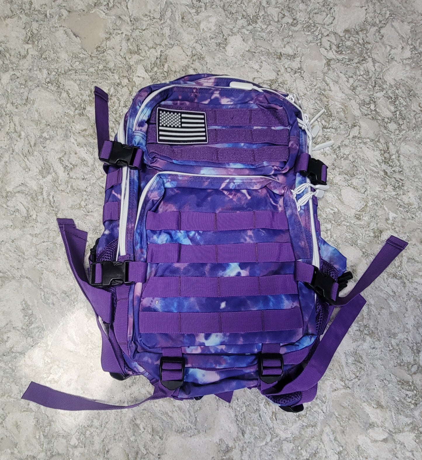Tactical Backpack L-w/drink holder-prp/bl