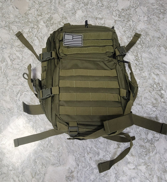 Tactical Backpack L-w/drink holder-green