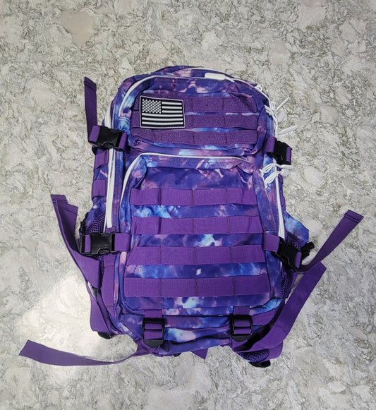 Tactical Backpack L-w/drink holder-prp/bl